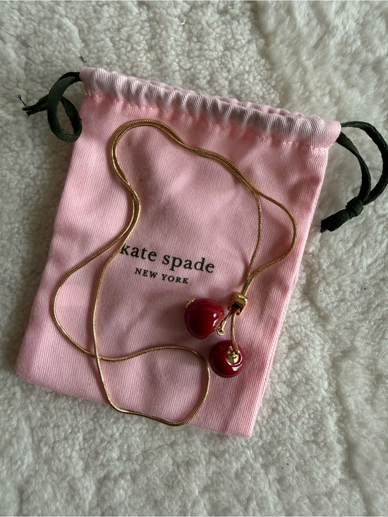 kate spade Jewelry - kate spade Tutti Fruity Gold-Tone Lariat Necklace with Red Cherry Charms